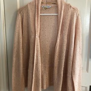 Peach/Rose Colored Sequined Sweater Cardigan